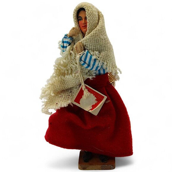 Vintage Jay Of Dublin Irish Doll Connemara Woman White Shawl Handmade - Picture 1 of 6